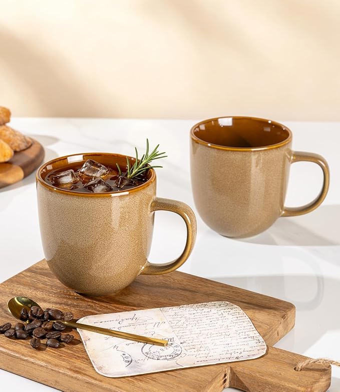 LERATIO Ceramic Coffee Mugs Set of 6, 12oz Handmade Coffee Mugs Set - Image 4