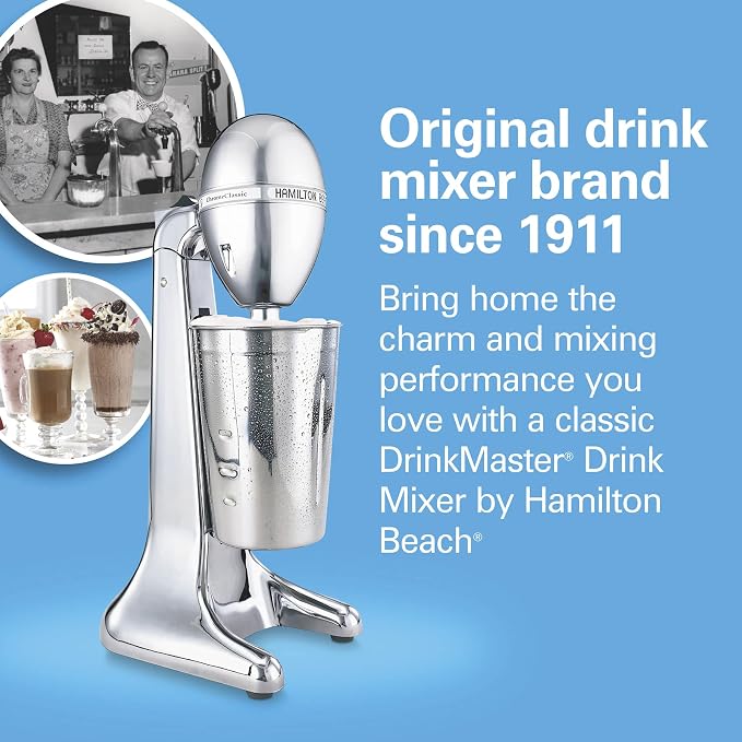 Hamilton Beach DrinkMaster Electric Drink Mixer, Retro Milkshake Maker & Milk - Image 7