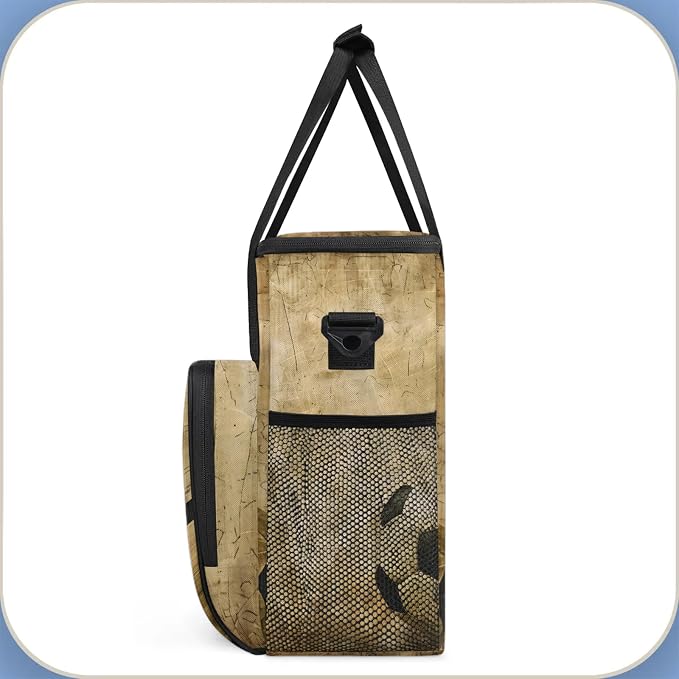 Vintage Soccer Coffee Maker Carring Bag, Large Insulated Storage Organizer Case - Image 4
