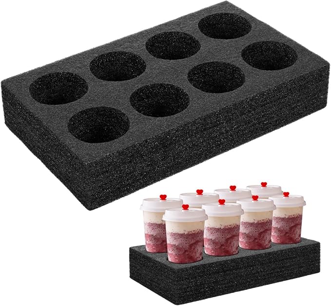 OUNONA Foam Cup Carrier Tray 8-Cup Takeout Drink Holder by OUNONA