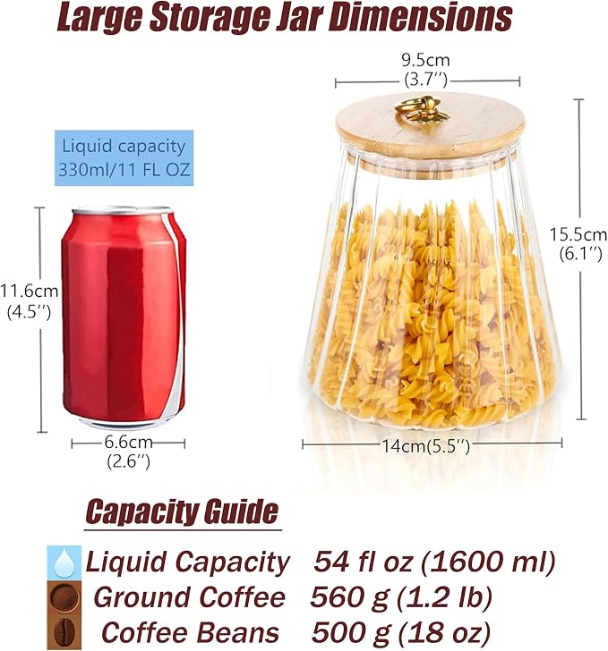 Glass Coffee Nuts Canister Airtight Storage Jar Petal Decorative Container - Image 2