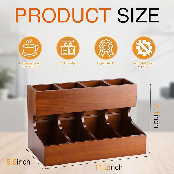 Wooden Coffee Pod Dispenser Compatible - Image 2