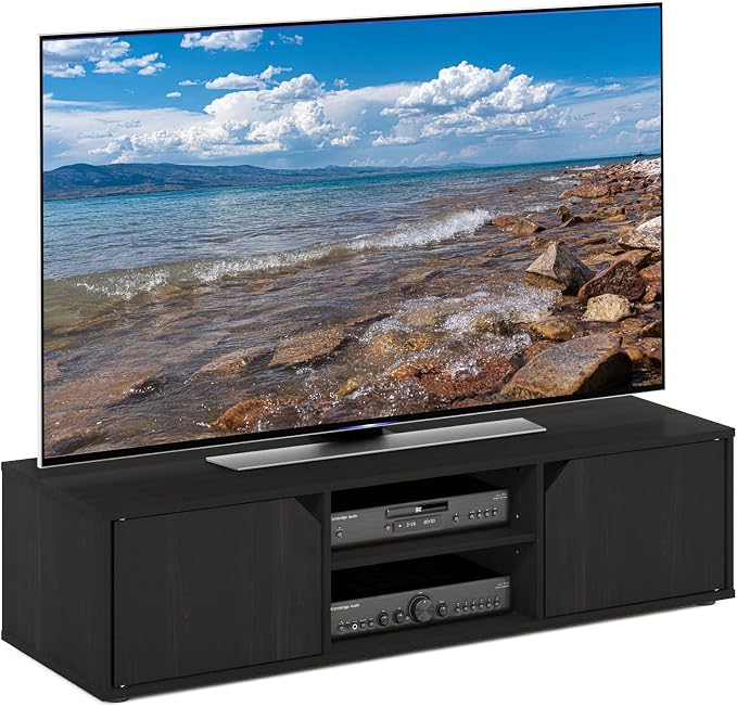 Furinno CLASSIC TV Stand, Petite 2-Tier Entertainment Center by Furinno-FitsYourSpaceFitsYourBudget