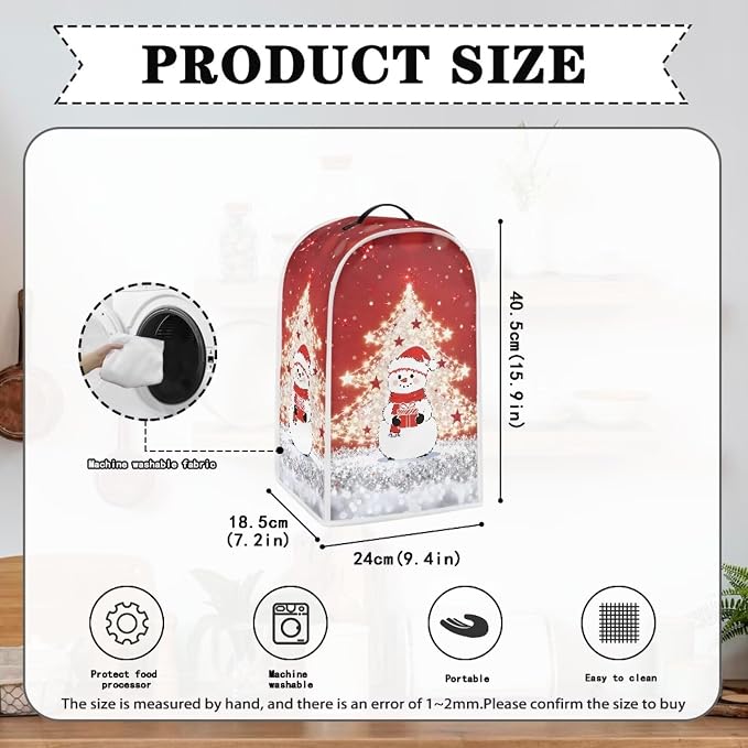 Christmas Tree Snowman Blender Dust Cover, Anti Fingerprint Polyester Stand - Image 6