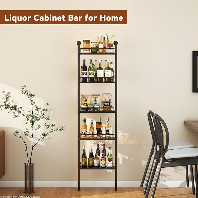 YMYNY 5-Tier Freestanding Wine Racks，Liquor Bottle Display Shelf - Image 4