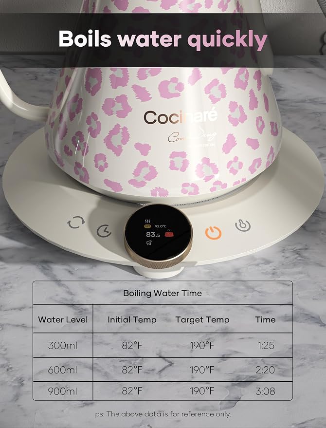 Cocinare Gooseneck Electric Kettle, ±0.5°F Precise Temperature Control - Image 7