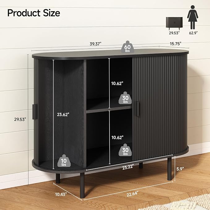 ONBRILL 40" Sideboard Buffet Cabinet - Image 2