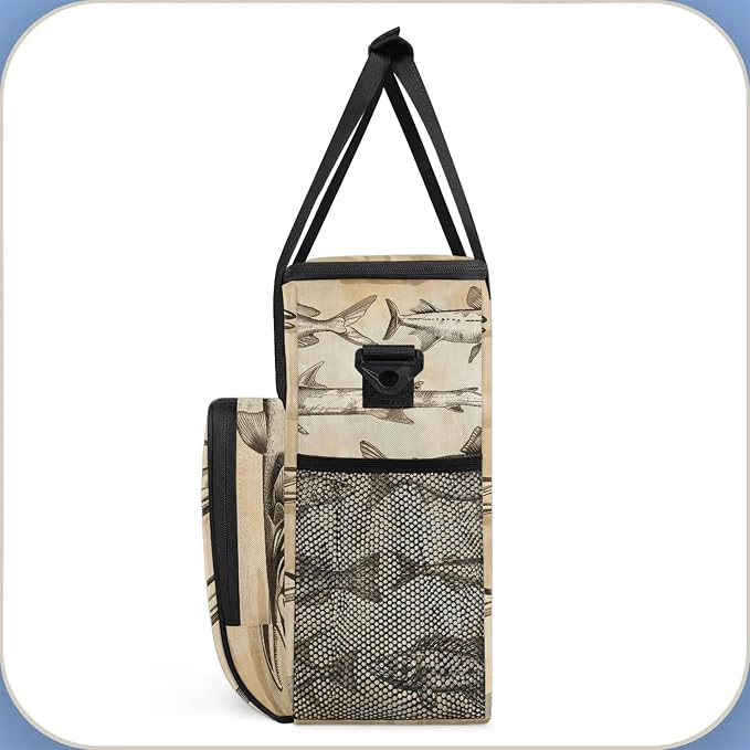 Vintage Retro Fish Coffee Maker Carring Bag, Large Insulated Storage Organizer - Image 4