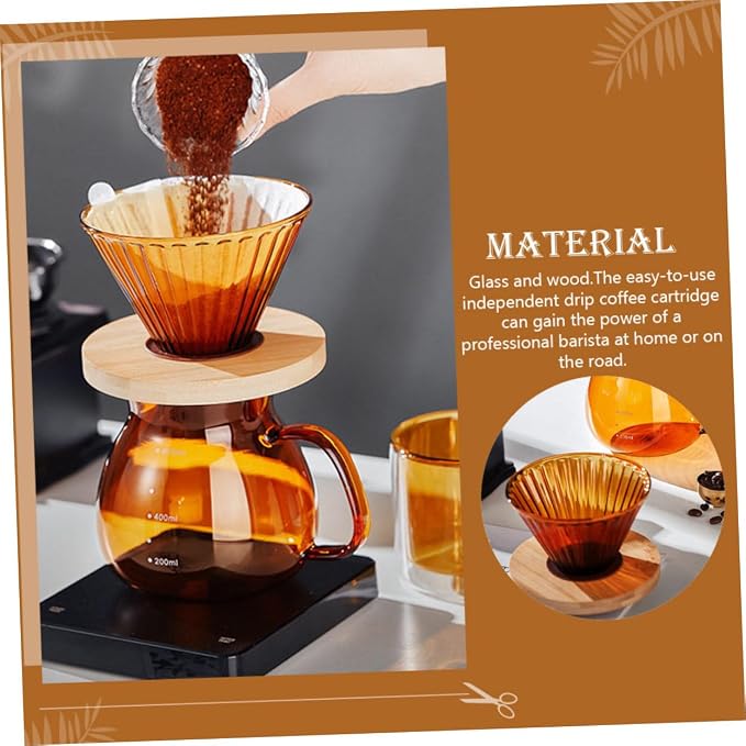 Gadpiparty High Borosilicate Glass Coffee Funnel Pour-Over Coffee Dripper Cloud - Image 7