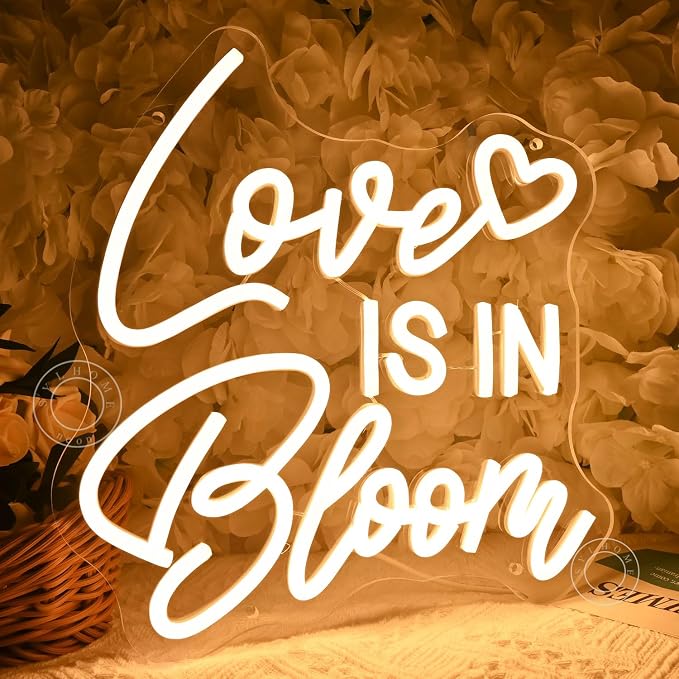 SYLHOME Love Is In Bloom Led Neon Light Sign Heart Bedroom Nursery Wall Sign - Image 3