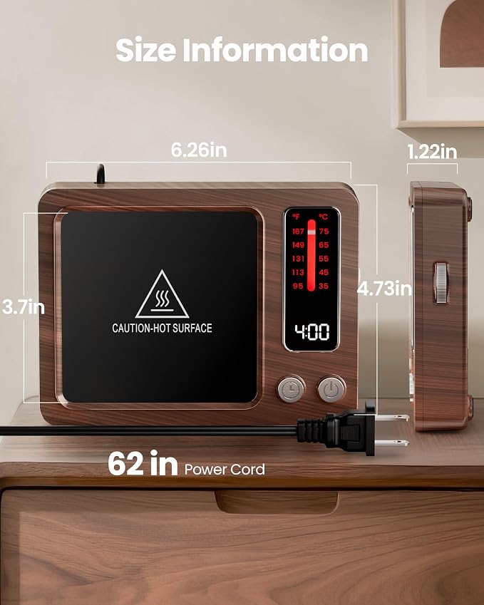 Gaiatop Coffee Mug Warmer, 36W Fast Heating, 5 Temp Settings, 0.5-9H Timer - Image 5