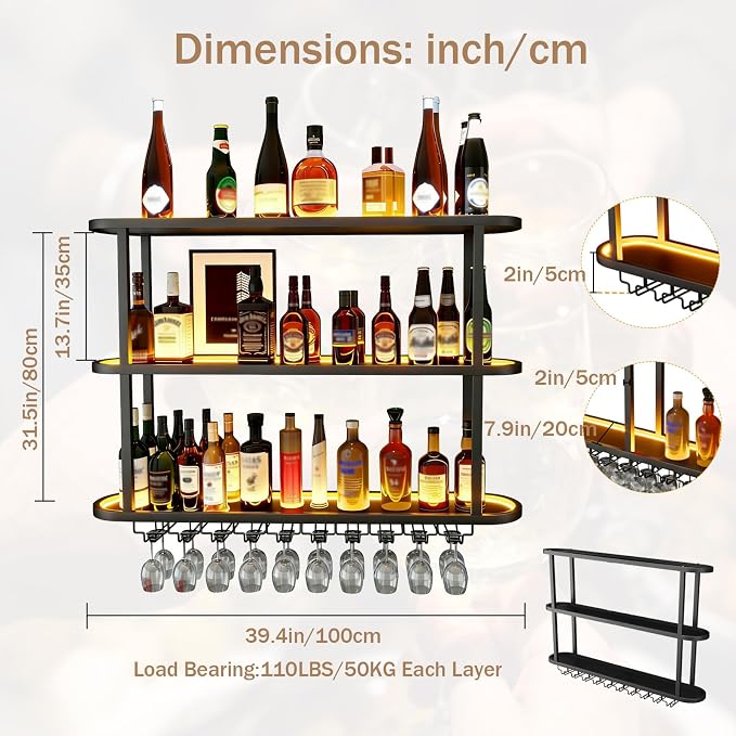 Metal Wall Mount Wine Rack - Image 2