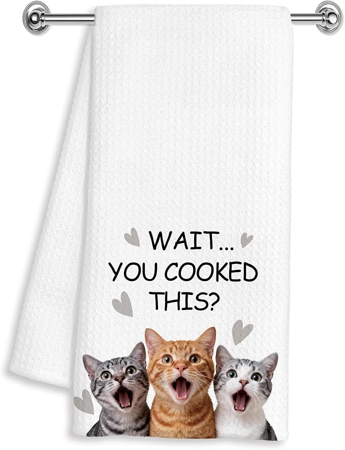 Funny Cat Kitchen Towels 16x24 Inches, Cat Mom Dad Lady Lovers Gifts Decorative by Unknown