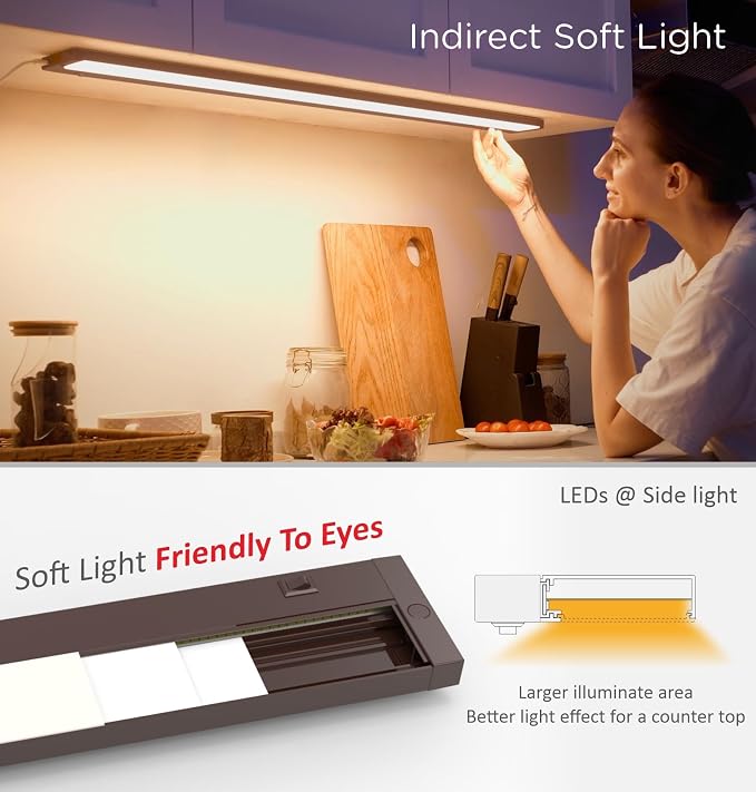 36 Inch Under Cabinet Lighting Plug in, 20W 120V 3 Color 3000K/4000K/5000K - Image 8