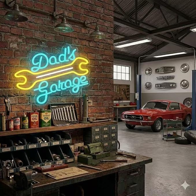 Dads Garage Neon Sign for Garage Decoration, Dad's gift Led Neon Light Up Sign - Image 3