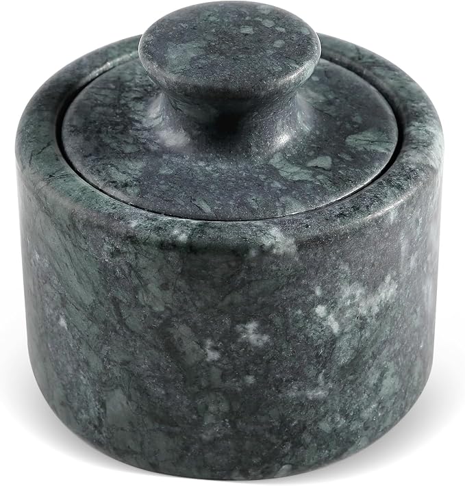 Koville Indian Green Marble Salt Cellar by Koville