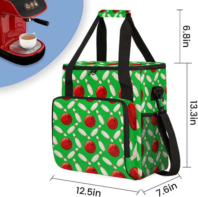 Bowling Ball Coffee Maker Travel Bag, Bowling Ball Large Carrying Storage Case - Image 2