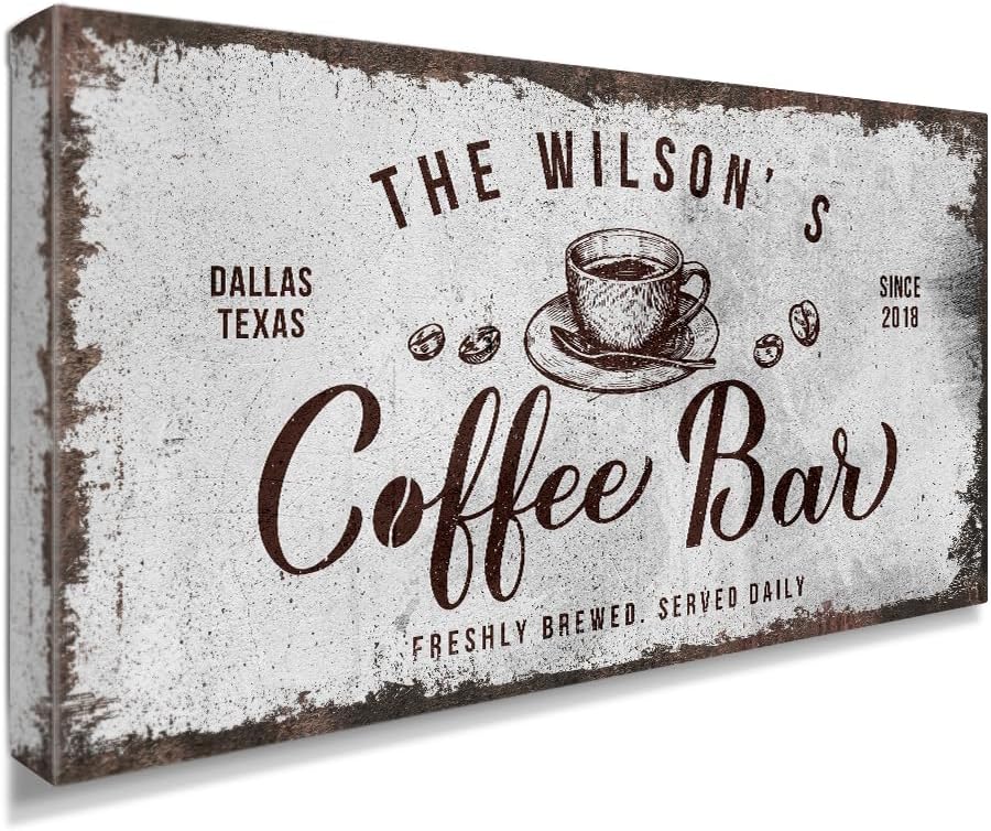 IPIC - Custom Canvas Coffee Bar Sign, Personalized Wall Art Decor by IPIC