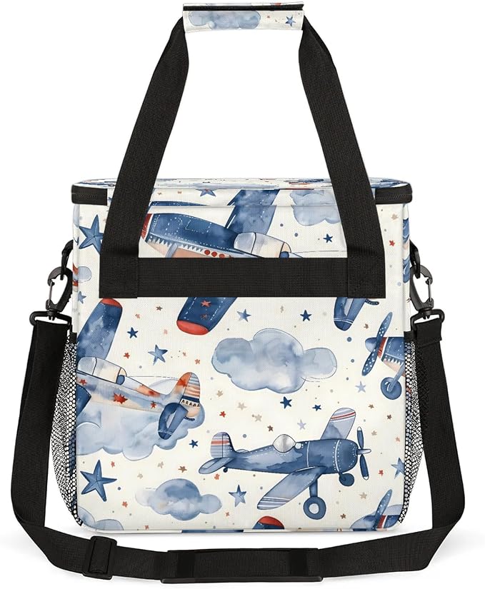 Airplanes Coffee Maker Carring Bag, Large Insulated Storage Organizer Case Tote - Image 5