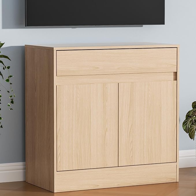 Housoul Buffet Cabinet with 2 Doors and Drawer, Coffee Bar Cabinet with by Housoul