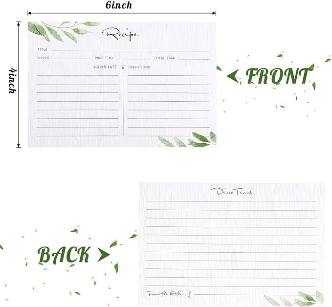 Outus 50 Pieces 4x6 Recipe Cards, Double Sided Blank Cards - Image 3