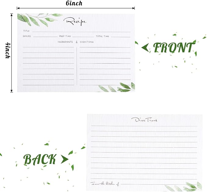 Outus 80 Pieces 4x6 Recipe Cards, Double Sided Blank Cards - Image 3