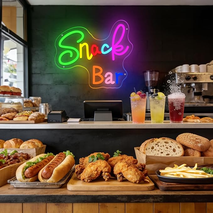Snack Bar Neon Sign Snack Sign for Art Wall Decor LED Neon LIght for Candy Cake - Image 5