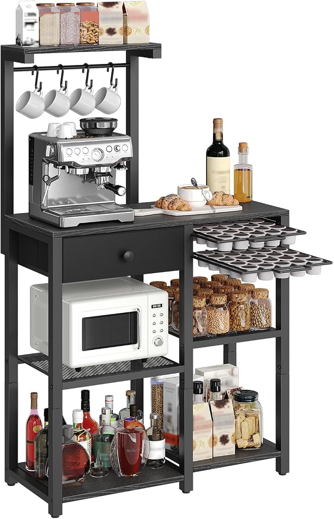 YATINEY Bakers Rack with Storage, 5-Tier Coffee Bar Station with Drawer by Yatiney