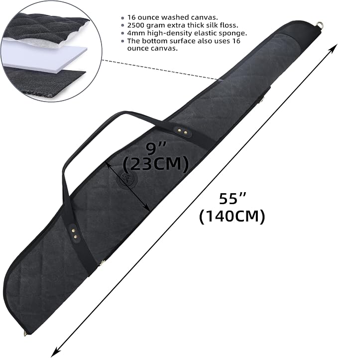 Tas Trost Scoped Rifle Soft Case 41“& 55” Long Gun Bag, Canvas Leather Shotgun - Image 2