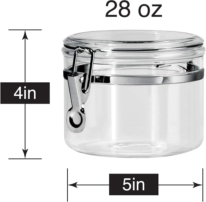 Oggi Clear Canister with Clamp Lid, 28 oz - Image 8