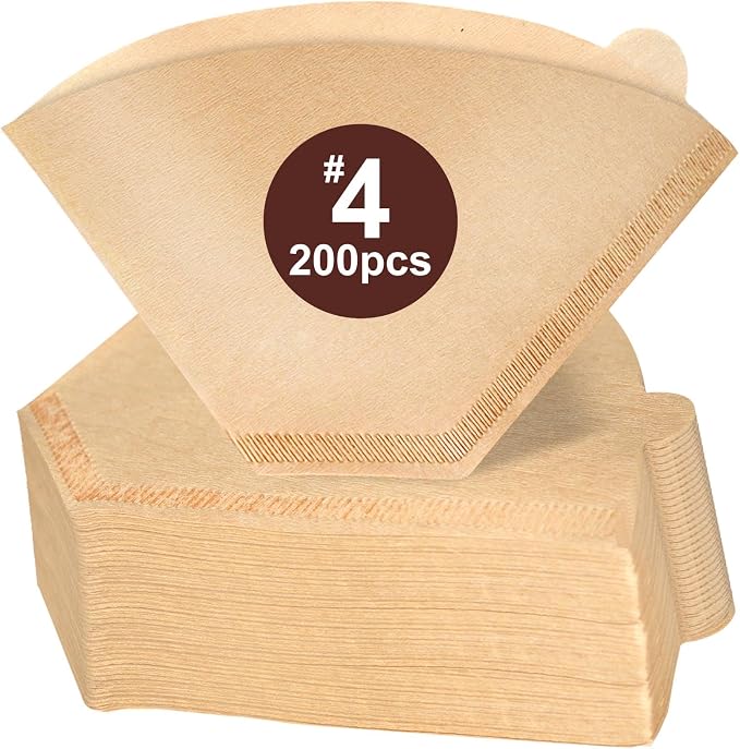 200 Count #4 Unbleached Paper Coffee Filters, Compatible - Image 8