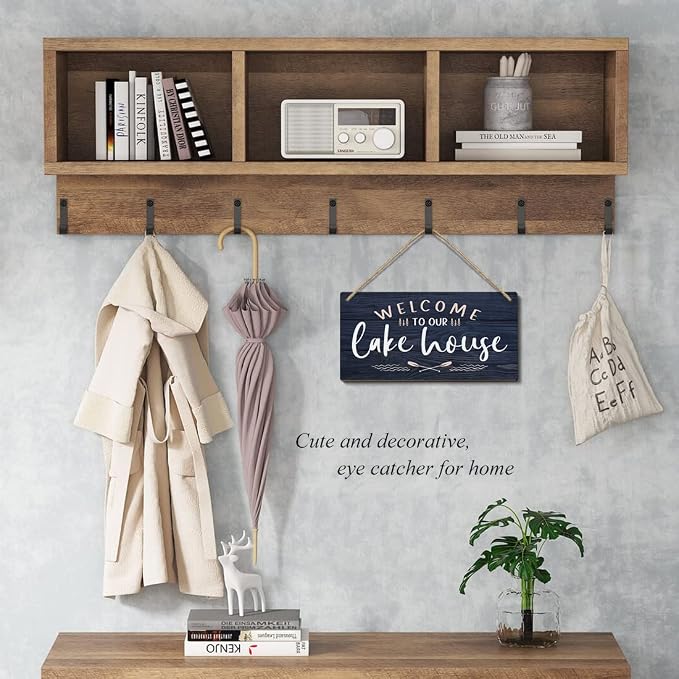 Heuhuww Lake House Decor Sign 6"x12"-Welcome to Our Lake House, Lake Life - Image 5