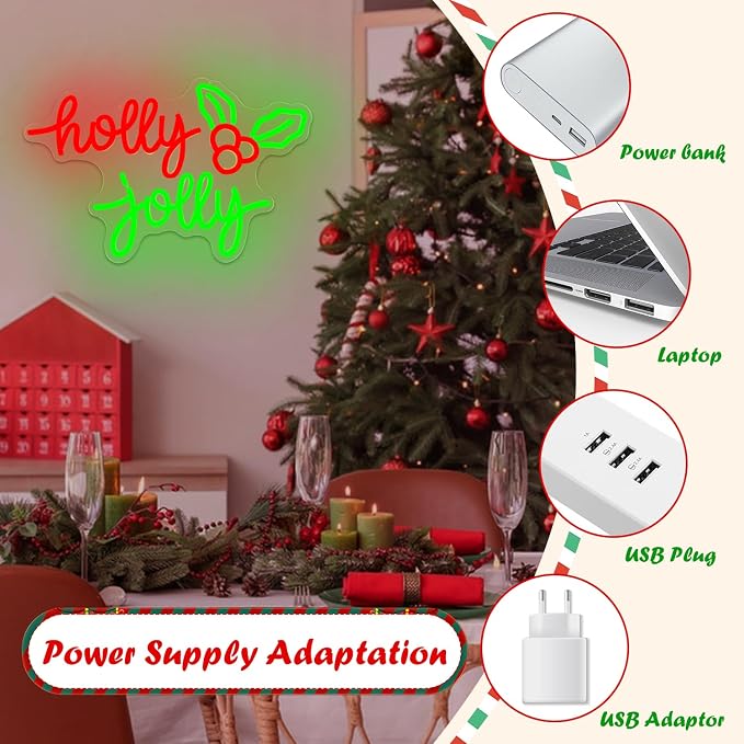 Holly Jolly Neon Sign Christmas Neon Light - Image 6