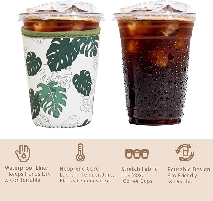 Reusable Insulated Sleeve for Iced Coffee Cup, Beverage Holder for Iced Coffee - Image 6