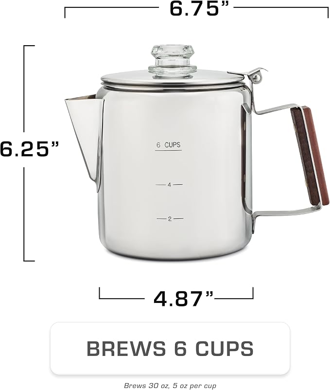 COLETTI Bozeman Percolator Coffee Pot — NO Aluminum or Plastic - Image 3