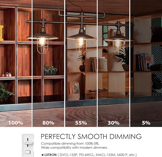 LVWIT ST21 LED Filament Bulb 5W Dimmable 2700K Warm White Vintage Edison Light - Image 3