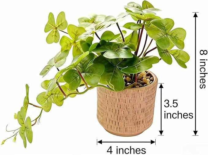 Hanging Clover Leaf Faux Plant 9'' Cascading Artificial Greenery in Rustic - Image 2