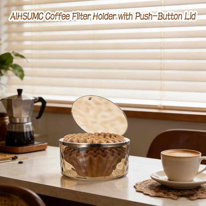 Coffee Filter Holder with Push-Button Lid - Image 5