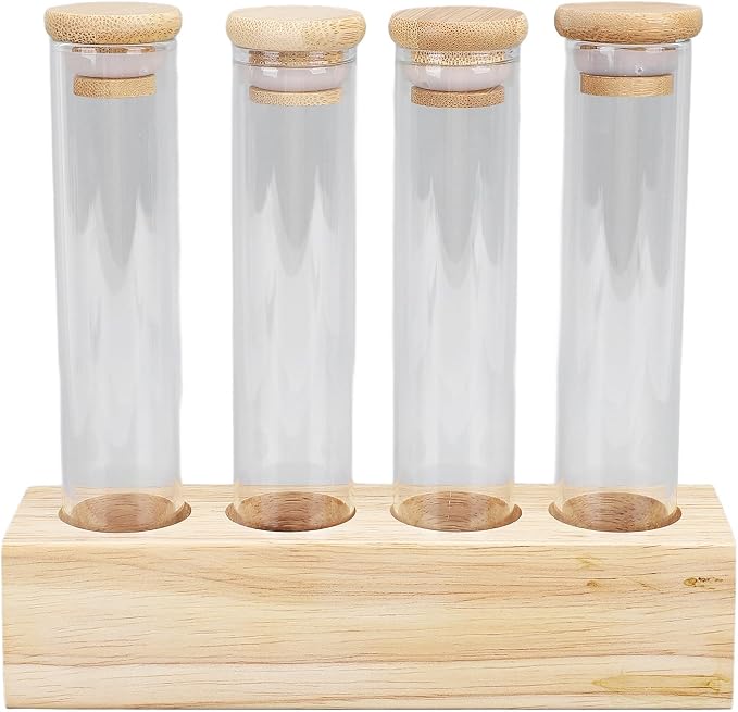 Fdit Single Dose Coffee Bean Storage, Airtight Tubes, Wooden Stand, 12 Pack - Image 8