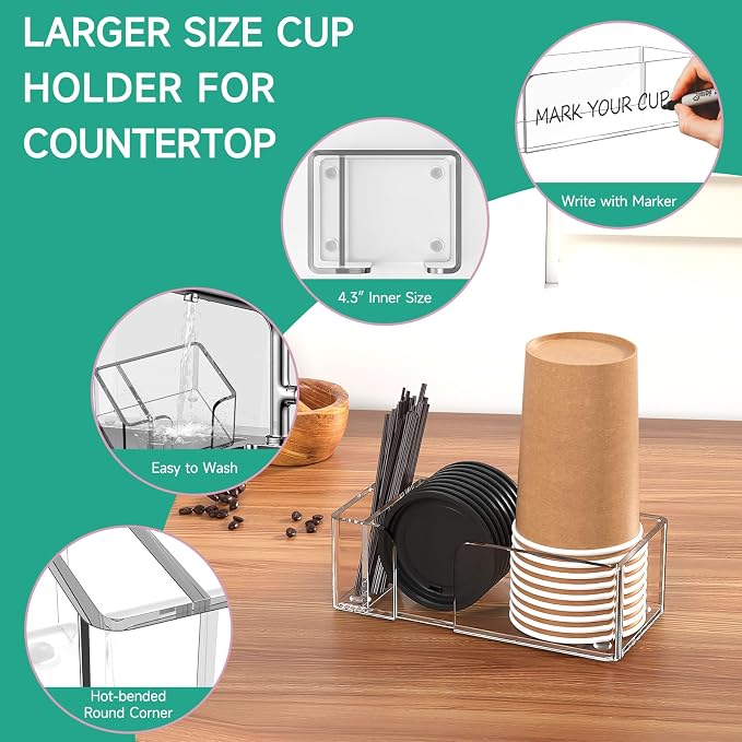 Coffee Bar Accessories and Organizer, Disposable Cup Holder - Image 4