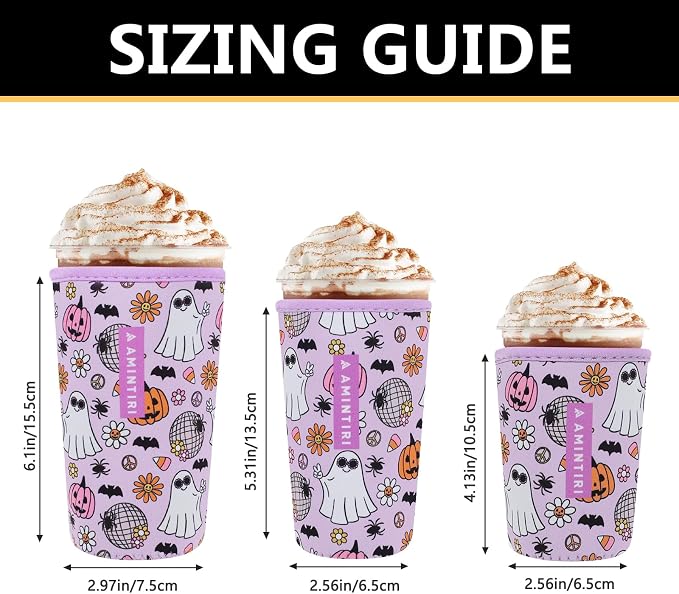 3 Pack Reusable Sleeve for Iced Coffee Cup, Coffee Neoprene Sleeve for Iced&Hot - Image 3