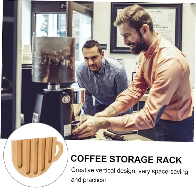 Toyvian Wooden Coffee Capsule Container Mug-shaped Pod Holder Stand Rustic - Image 5