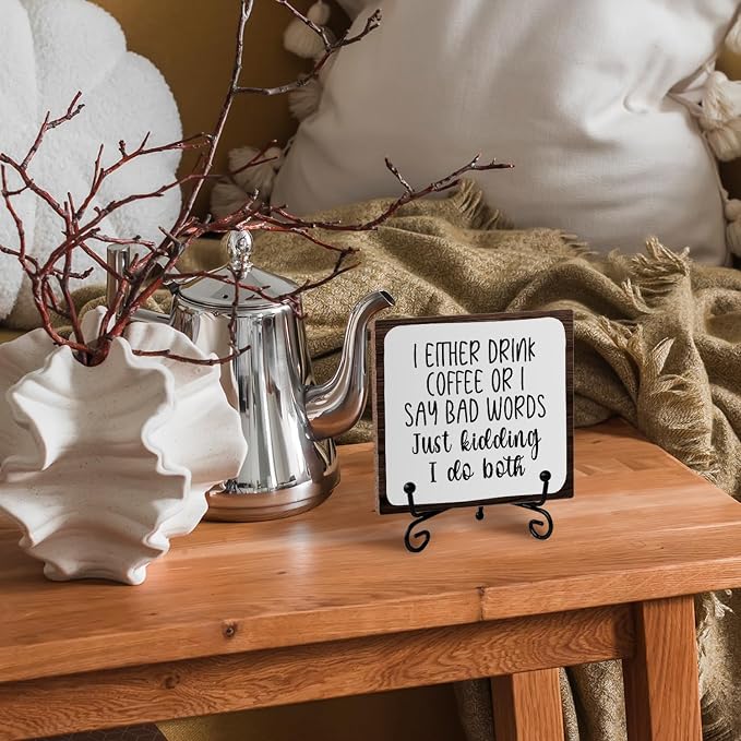 Coffee Bar Sign, 5x5 Inch Wooden Plaque - Image 5