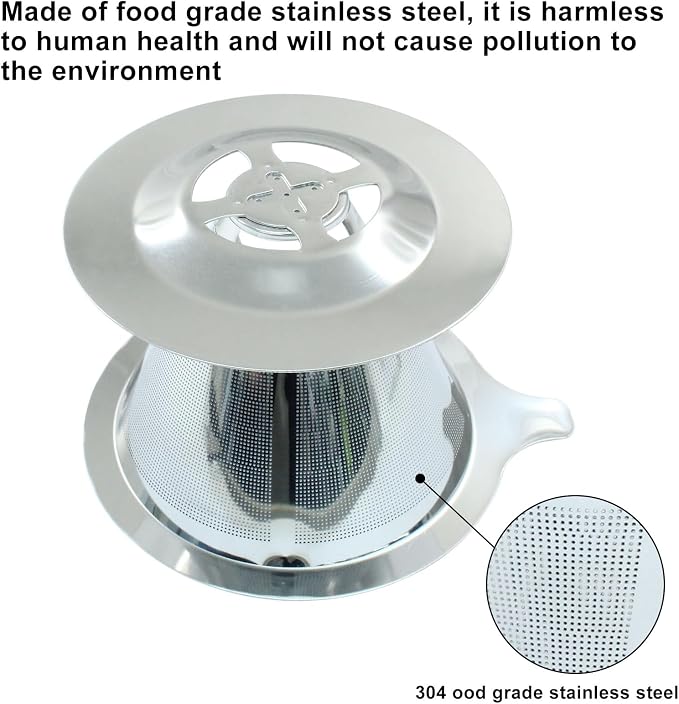Waziaqoc Pour Over Coffee Dripper, Slow Drip Paperless Coffee Filter, Stainless - Image 4