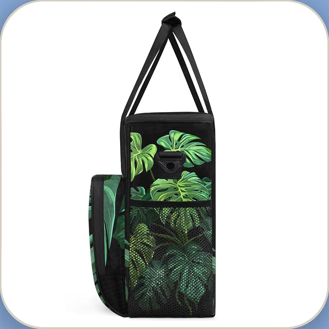 Tropical Green Palm Leaves Coffee Maker Carring Bag, Large Insulated Storage - Image 4