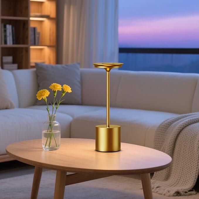 Rechargeable Cordless Metal Table Lamp, IP54 Waterproof, 6000mAh Battery - Image 6