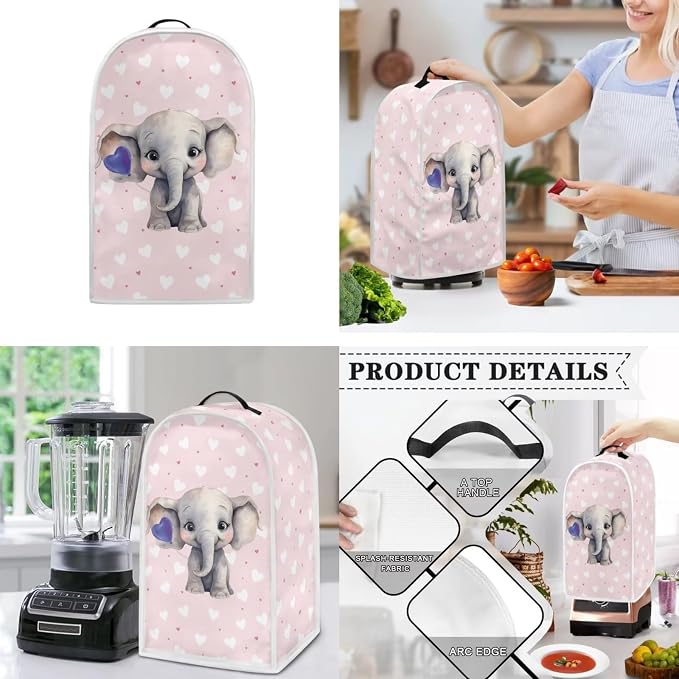 doginthehole Cute Elephant Blender Cover Small Appliance Dust Covers Sets - Image 3