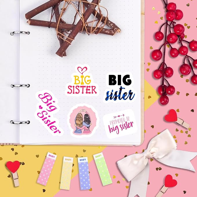 100Pcs Big Sister Stickers for Water Bottle and Laptop - Image 8