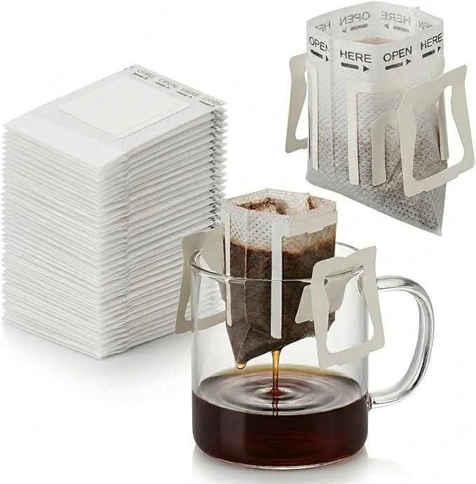 50 Pcs Pour Over Coffee Filter Bags by GKINIKG