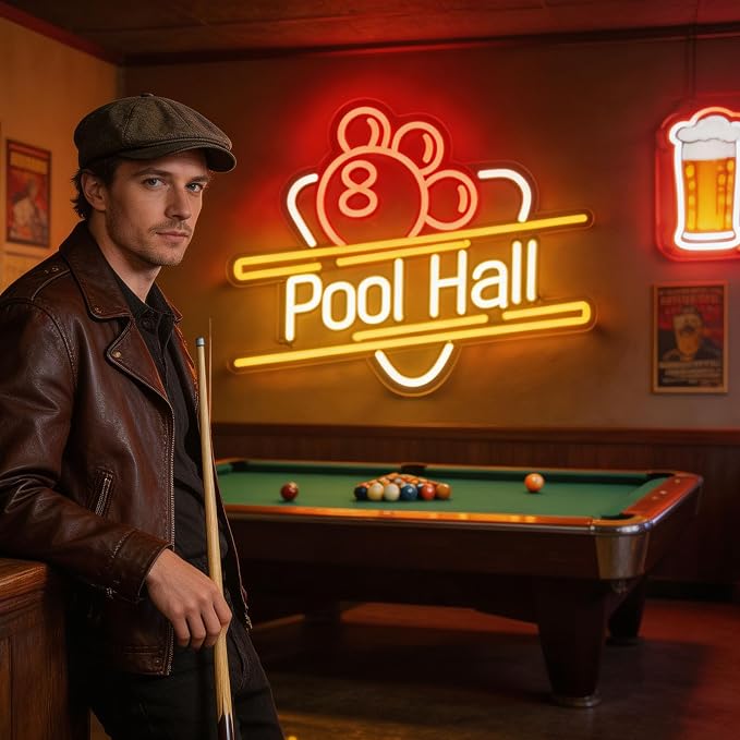 Ball Pool Hall Neon Sign Vintage Billiards Bar Light - Image 3